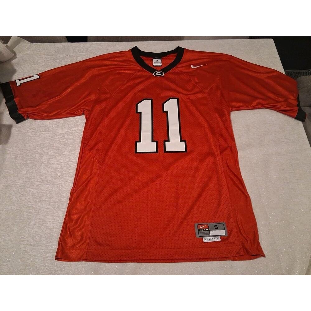Nike Georgia Bulldogs 11 Football Jersey Mens S Small +2 Length Red UGA Vintage